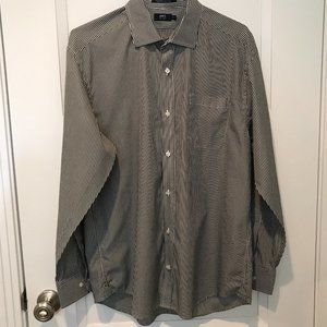 LINCS David Chu pinstriped long-sleeve dress shirt in sz L